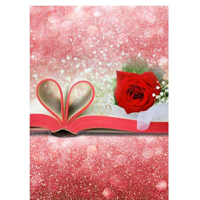 

Love Heart Book Photo Backdrop 57FT Vinyl Fabric Cloth Digital Printing Photo Background s-967