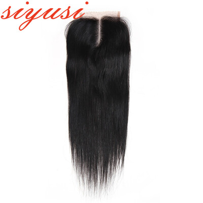 

Brazilian Virgin Hair Closure Straight 10 bundles Braziian Human Hair Lace Closure Cheap 44 Human Hair Lace Closure Siyusi Hair