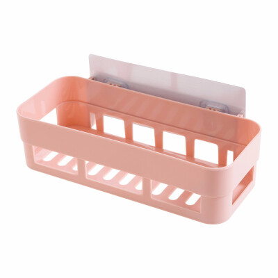 

1PCS Kitchen Bathroom Shelf Wall Rack With 2 Suckers Plastic Shower Caddy Organizer Holder Tray With Suction Cups Lotion Storage