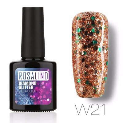 

ROSALIND Gel 1S PBlack Bottle 10ML Diamond Glitter W01-29 Gel Nail Polish Semi Permanent Nail Art UV&LED Soak-Off gel lacquer