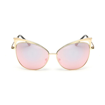 

FEIZATMTA 2018 Новые женщины Cat Eye Солнцезащитные очки Женские Vintage oculos Зеркало Солнцезащитные очки Металлические Светоотражающие плоские объективы Gradient Fashion