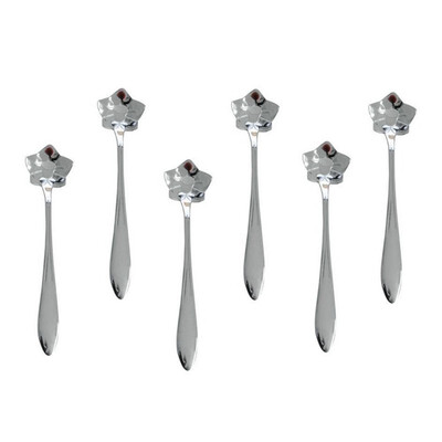 

UpperX Tableware Sugar Stainless Steel Balloon flower Tea Spoon Coffee Spoon Pack of 6