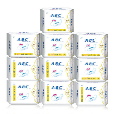 

ABC all day with breathable moisture wet cotton sanitary napkins 10 pack (a total of 80 new and old packaging random delivery