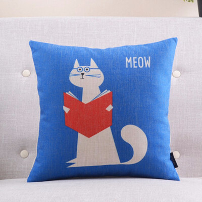 

Vintage Decorative Home Cotton Linen Pillow Case Cover Living Room Bed Chair Seat Waist Throw Cushion Lovely Cat Pillowcases