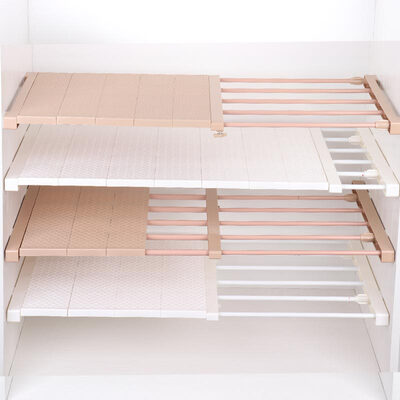 

four generations of retractable 75-120cm layered partition racks wardrobe kitchen multi-purpose storage rack nail-free 42CM