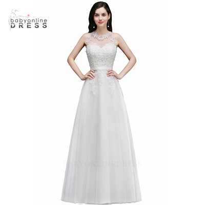 

Babyonlinedress Sexy Sheer Backless Lace Mermaid White Wedding Dress With Detachable Train Cheap Bridal Gow