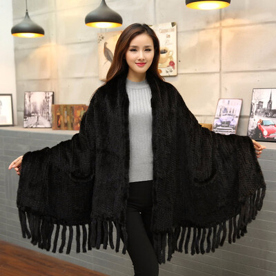 

2018 FURART hot explosion womens knit collar scarf royal suede mink coat womens warm fashion natural fur shawl discount