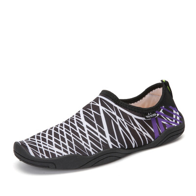 

New Unisex Striped Shoes Beach Pool Swim Sneakers Stretch Slip On Quick Drying Aqua Shoes plus size 35-47