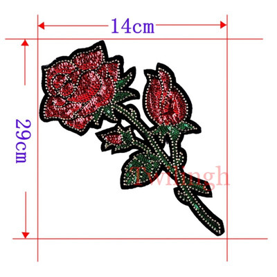 

1 Pcs Badge Flower Patches Iron Sew-on Rose Embroidery Motif Applique Garment Children Women DIY Clothes Sticker Wedding Party