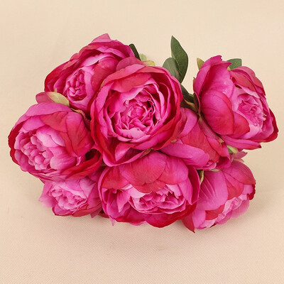 

YOOSA 8 colors High Quality Artificial Flower 9 Heads Simulation Peony Home Wedding Celebration Decoration Fake Flowers Rose