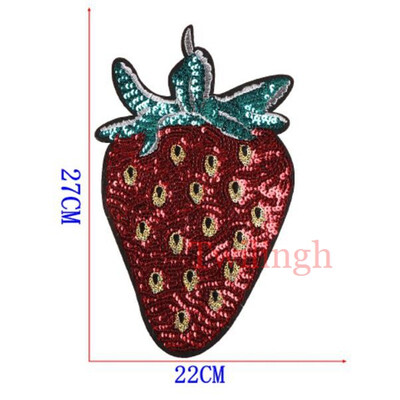 

twilingh Patches Sewing Iron-On Accessories Big Fruit Embroidered Sequined Patches For Clothing