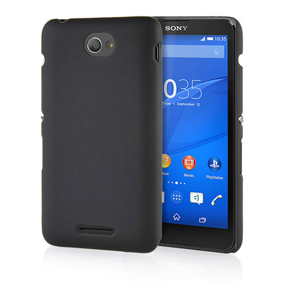 

MOONCASE Hard Rubberized Rubber Coating Devise Back ЧЕХОЛ ДЛЯ Sony Xperia E4 Black