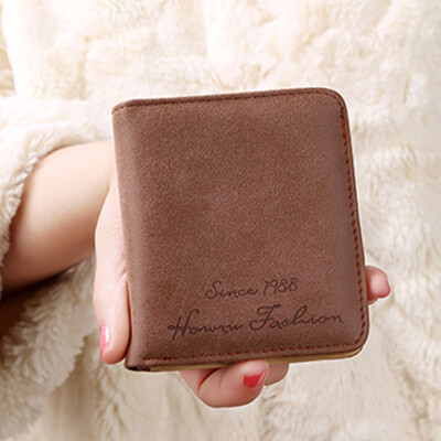 

Candy Color Buckle Student Scrub Multi-Card Paragraph Wallet Bag Simple Women Short Wallet