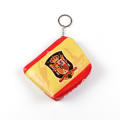 

Change Purse Russia World Cup 2018 Brazil Argentina Spain Flag Pattern PU Leather Small Wallet Bag Pouch 12 x 9 cm