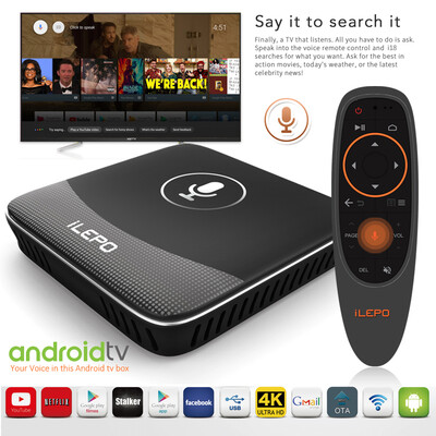 

ILEPO Google Spraakbesturing Android TV 71OS DDR3 2G 16G Amlogic S905W 4K HD 24G Wifi Smart TV BOX met 3 Kleur Media speler