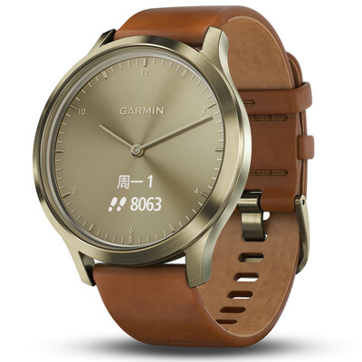 

Garmin vivomove hr streamer gold activity monitoring optical heart rate sports health intelligence notification pointer hidden touch screen smart watch classic version