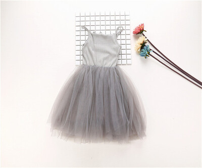 

2018 New Baby Girls Sling Ball Dresses Knit Cotton Mesh Vest Ballet Tutu Dress Summer Girl Party Vestidos 90-130cm