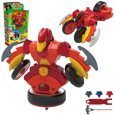 

Smart Motivation Magic Gyro 3rd Generation Mech Chariot Boy Girl Child Gyro Toy Rotary Mech - Red Sky Eagle 6102B