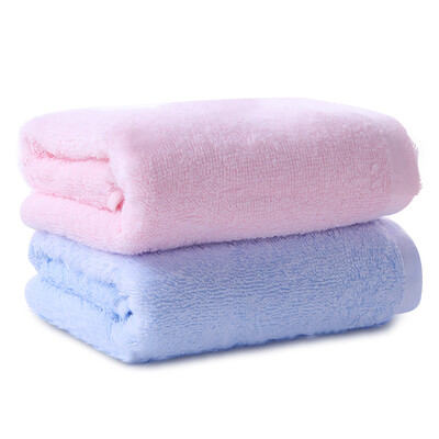 

Montagut towel home textile plain face towel 2 cotton soft absorbent blue powder 80g strip 3475cm