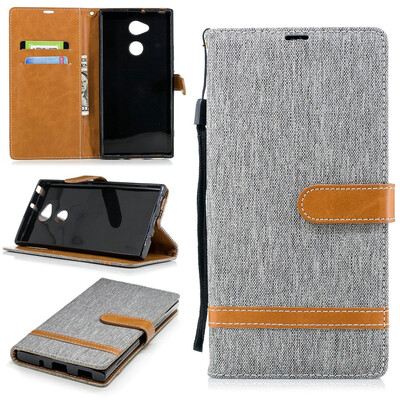 

BEFOSPEY Mixed Colors Denim PU LeatherSoft TPU Card Slot Stand Wallet Case For Sony Xperia XA2 Ultra 60"2018
