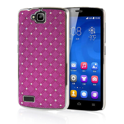

MOONCASE Hard Chrome Plated Star Bling Back Case Cover for Huawei Honor 3C Purple