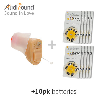 

Audisound 908-R-10 Digital Hearing Aids Of Right Ear Hearing Amplifier For The ElderDeaf With 60PCS10 CARD A10 Battery