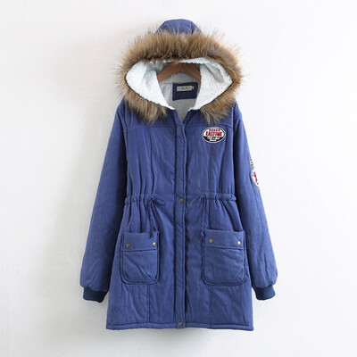 

2018 winter new womens hooded long parkas large size cotton-padded coat