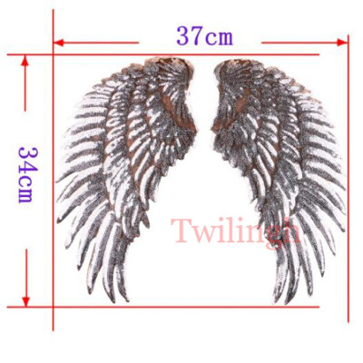 

1Pc Big Wing Patches Sew On Sequined Patch Flower Letter Love Star Applique DIY Sewing Fabric Repair Clothes Patches Stickers