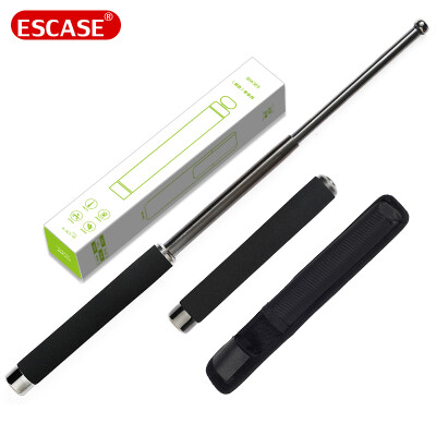 

ESCASE self-defense stick artifact crowbar anti-wolf weapon three-section stick telescopic Volkswagen Toyota Mercedes-Benz BMW car universal storage box home outdoor tactical car stick i9 mysterious black