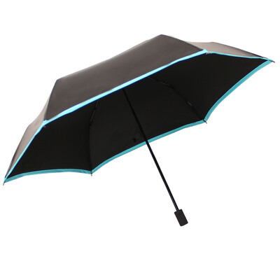 

Jingdong supermarket] umbrella umbrella (sunscreen UPF50 +) carbon black silk Liang plastic yarn-dyed three fold pencil sunny umbrella umbrella blue edge 31016ELCJ