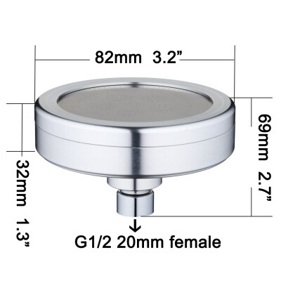 

Free shipping space aluminum round water saving pressure boost shower head with shower filter detachable can be cleaned