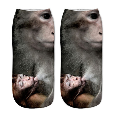 

1 Pair Funny Unisex Short 3D Cat Printed Anklet Casual Socks