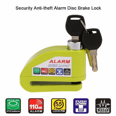 

Motorcycle Scooter Disc Brake Lock Security Anti-theft Alarm Lock key Green D4T3