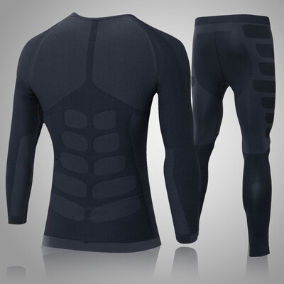 

Running Set T-shirt Legging Mens Sportswear Demix Black Gym Sport Suit