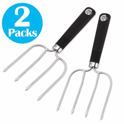 

2Packs Turkey Lifter Forks silvery Stainless Steel Turkey Lifters with Slip Resistant Grip Will Not Bend or Break