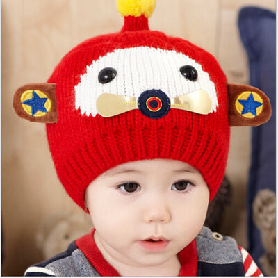 

Buebos Ninos 2015 Winter New Korean Cute Little Aircraft Wool Children Hat Baby Kids Warm Knitted Hat