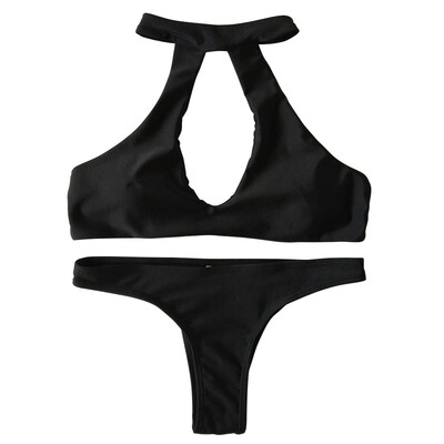 

4 Color Optional Bikini Sexy Hang Neck Lady BIKINI Sexy Halter Top Bikini Women Fashion Swimwear