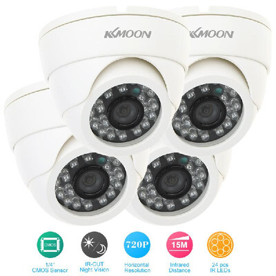 

KKmoon 4PCS Lot 720P CCTV Camera Security Kit 4pcs 60ft Video Cable IR-CUT Home Surveillance NTSC System