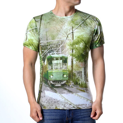 

Mens Fashion O-Neck Colorful Print T-Shirts