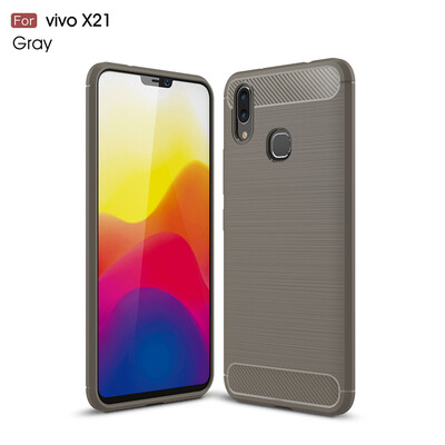 

Goowiiz Phone Case For Vivo X21X21 UD Fashion Slim Carbon Fiber TPU Soft Silicone Prevent falling