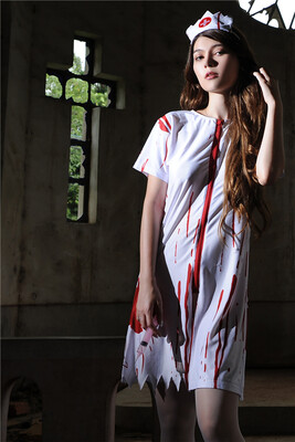 

Sexy Vampire Female Nurse Costume Cosplay Game Uniform Halloween Ghost Nurse WDN2