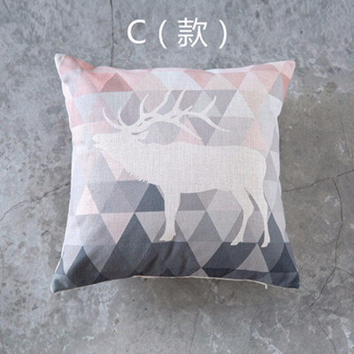 

Nordic Style Cushion Decorative Pillows Cover Elephant Gray Throw Pillows Case Pink Deer Geometric Cushions Cover for Sofa 45x45