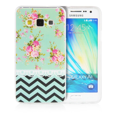

MOONCASE Flowers Soft Flexible Silicone Gel TPU Skin Shell Back ЧЕХОЛ ДЛЯ Samsung Galaxy A3