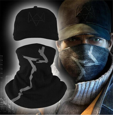 

2016 new cs Watch Dogs Scarf&Cap Hat SET Aiden Pearce Cosplay Costume Mask Hood