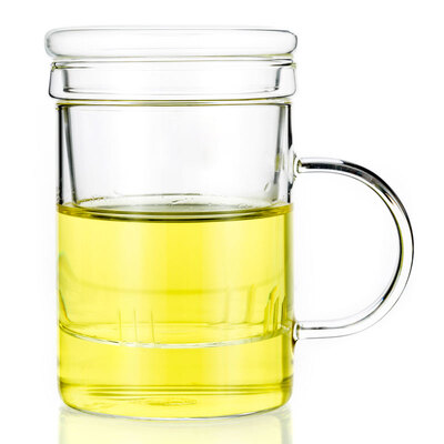 

Jingdong Supermarket] a house kiln high temperature glass tea with a cover with a glass flower glass cup 350ml