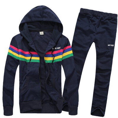 

Zogaa New Autumn Mens Suit Casual Stripes Couple Sports Long Sleeve