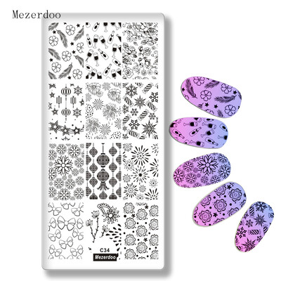 

Festival Flower Style Nail Art Stamping Image Plate Lantern Bowknot Candy Design Stamp for Nail Art Stencils Decorations C34