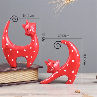 

3pcs Nordic Resin wooden blue fat cats Family crafts ornamnets home living room cabinet animals decorations childrens Gifts