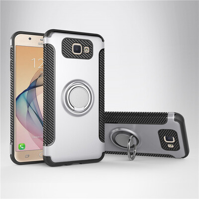 

Samsung J2J5 Prime Armor Car Magnetic Suction Ring Bracket Silicon TPU Hard PC Phone Case