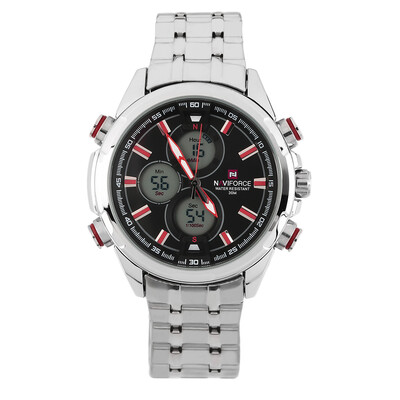 

NAVIFORCE NF9049S Мужская кварцевые Цифровой светодиодный дисплей Dual Time наручные часы